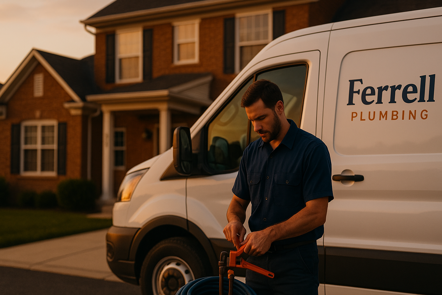 Ferrell Plumbing technician providing residential plumbing service in Woodbridge VA | Call (703) 898-5500