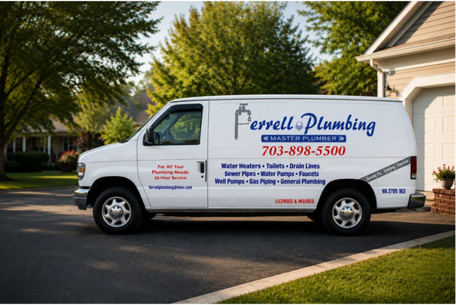 Drain cleaning equipment at a Northern Virginia home